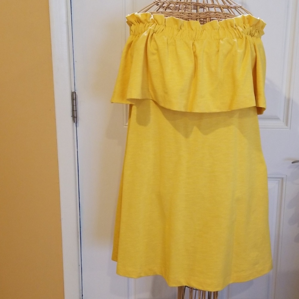 H&M YELLOW OFF THE SHOULDER DRESS